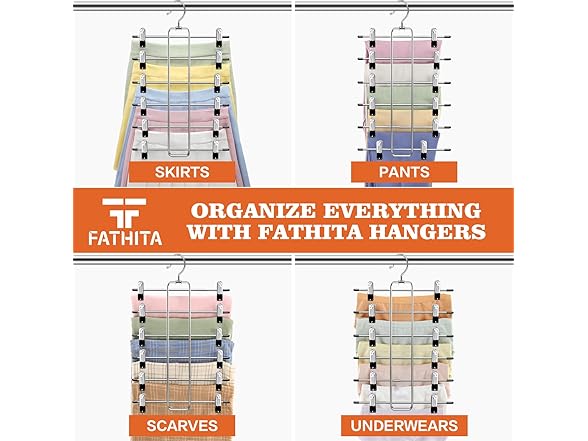 FATHITA 6-Tier Space Saving Pants Hangers