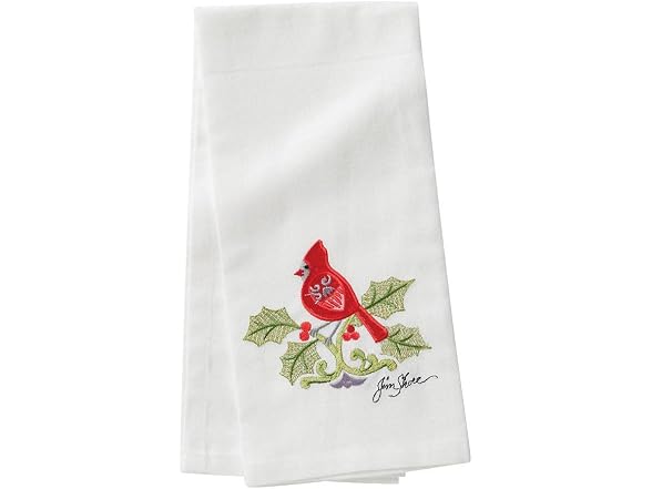 Jim Shore Heartwood Creek Christmas Cardinal Tea Towel