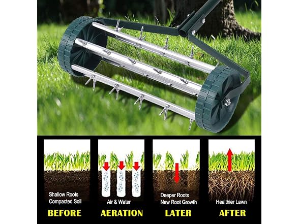 Goplus Rolling Lawn Aerator