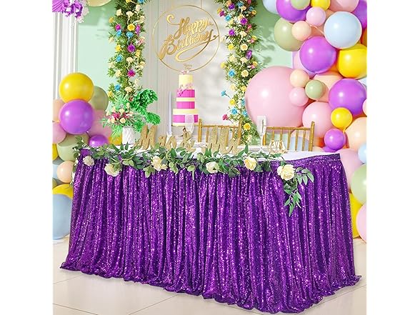 9ft Purple Table Skirts