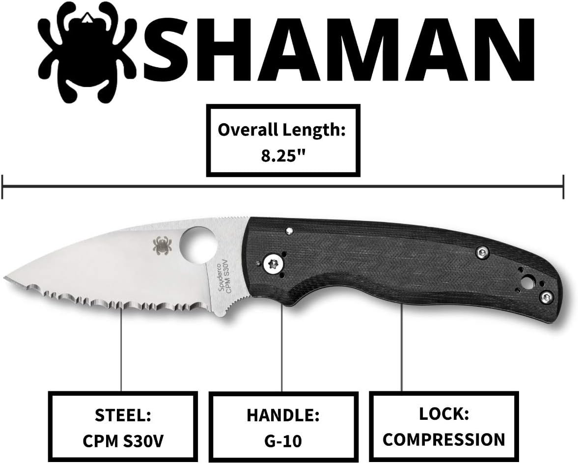 Spyderco Shaman Folding Pocket Knife - Gallery 10