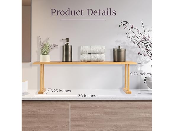 Lavish Home Bamboo Sink Shelf