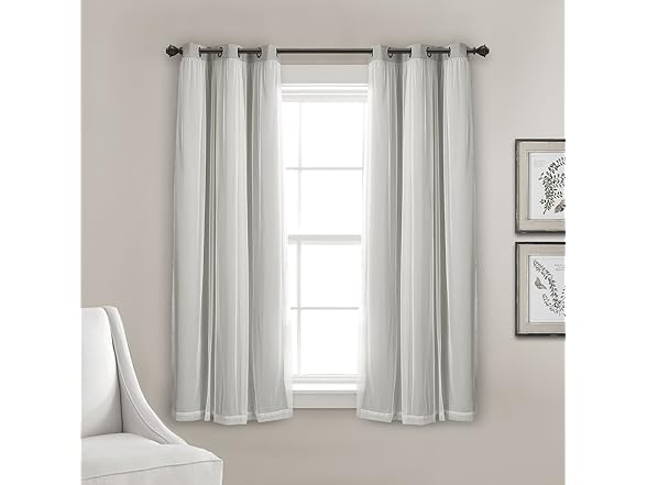 Lush Decor Sheer Grommet Curtains W/ Blackout