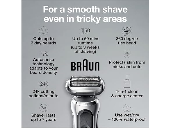 Braun Series 7 7071CC Flex Electric Razor for Men