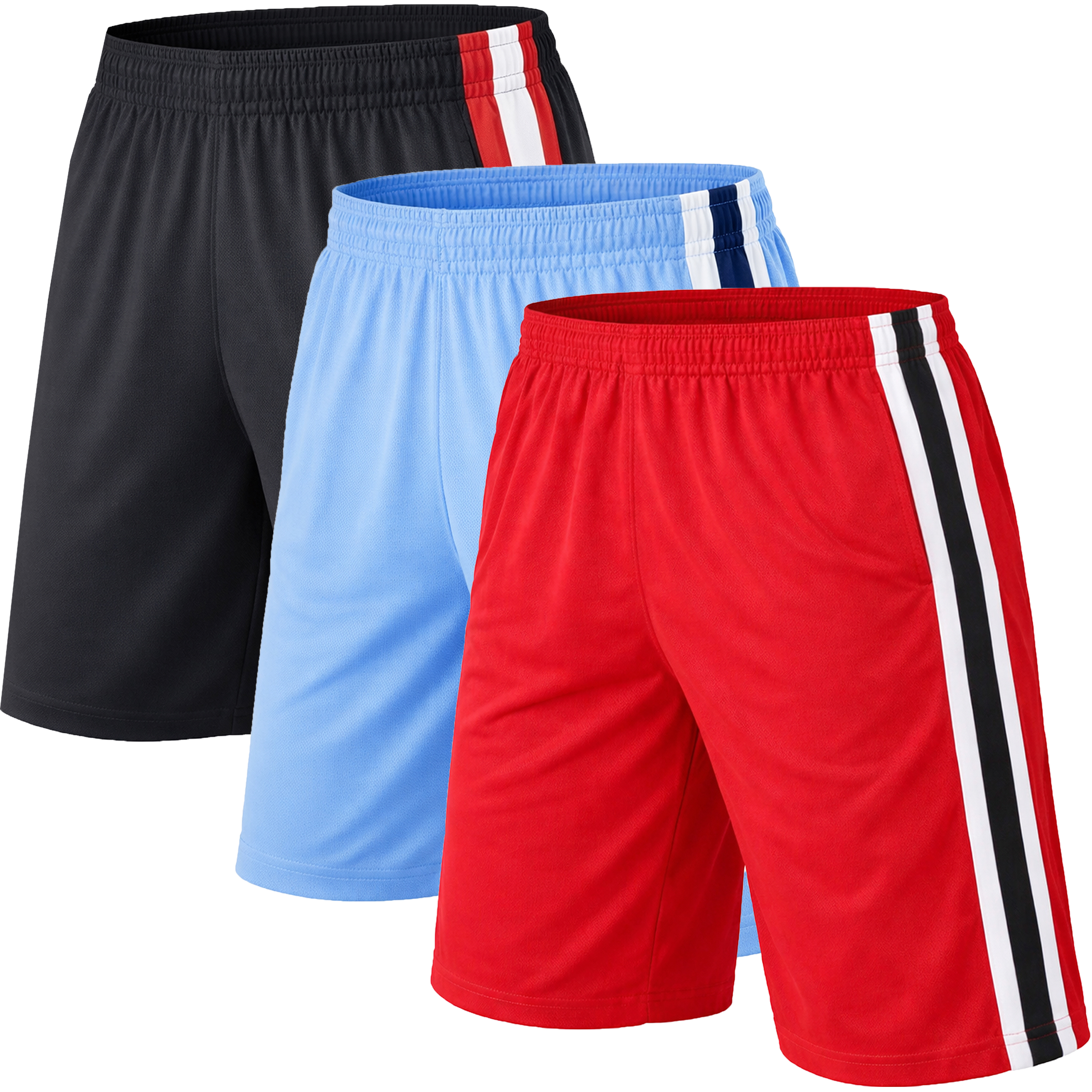 3Pk Mens Performance Mesh Shorts - Gallery 11