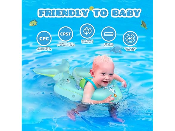 Balhvit No Flip Over Baby Pool Float Blue XL