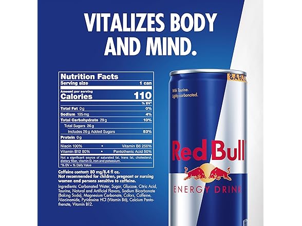4PK Red Bull Energy Drink with 80mg Caffeine