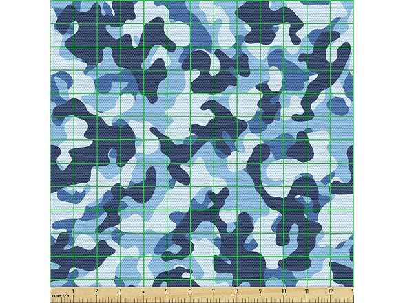 Ambesonne Camouflage Fabric by The Yard, Coconut Blue