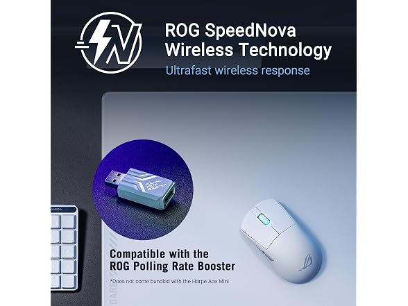 ASUS ROG Harpe Ace Mini Wireless Mouse, 49g, White