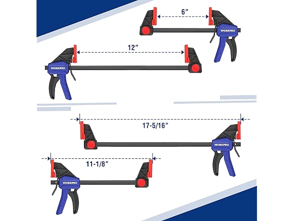 WORKPRO Bar Clamps for Woodworking Blue