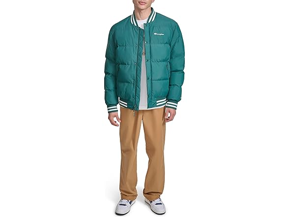 Champion Men Varsity Bomber Puffer Jacket