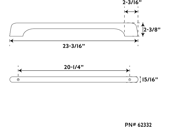 Whitecap 62332 Teak Long Towel-Bar, Beige 23-inch