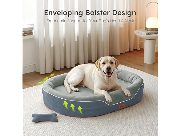 CWAWZ Dark Grey XXL Orthopedic Dog Bed 53"