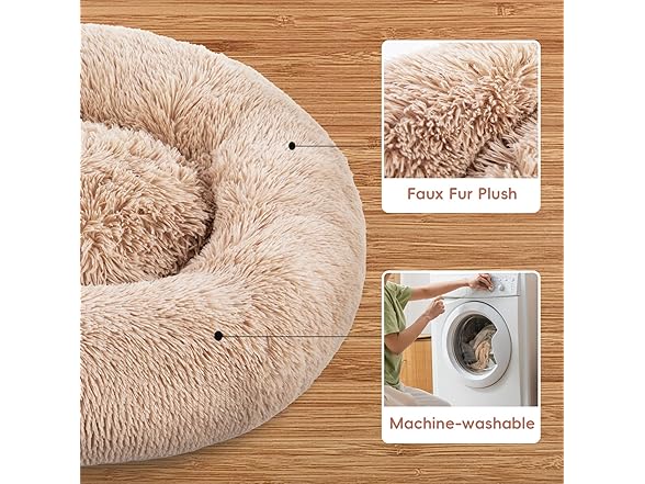 FluffyDream 20 inch Donut Dog Bed