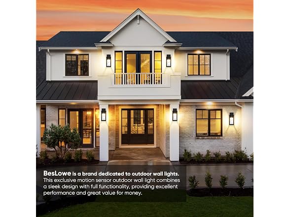 BesLowe 15" Upgraded Motion Sensor Outdoor Wall Light