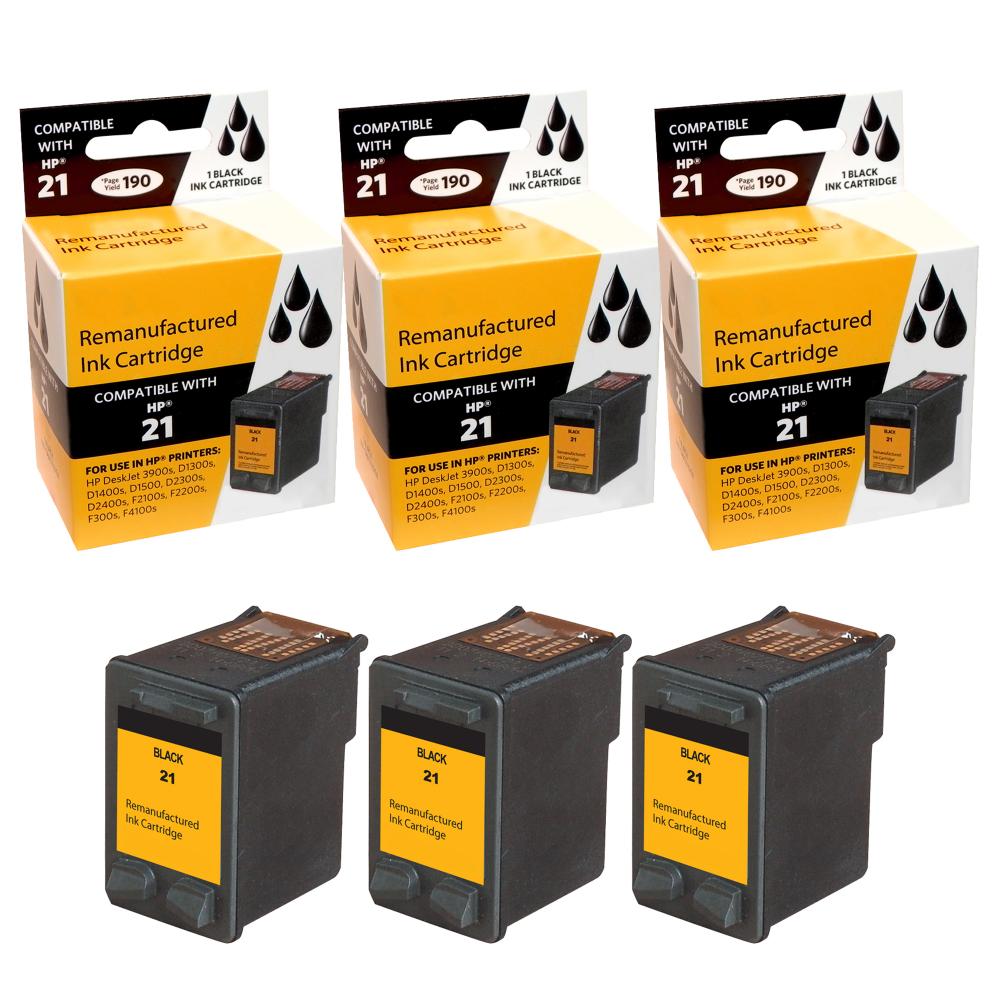 Compatible HP 21 Ink Cartridge Combo Pack (3 Black) - Gallery 2