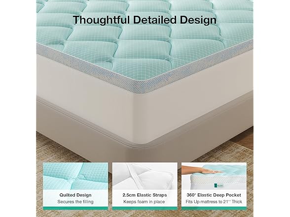 Novilla Twin Memory Foam Mattress Topper