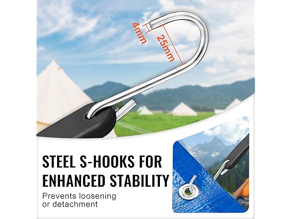 VEVOR 20 Piece Flat Bungee Cord