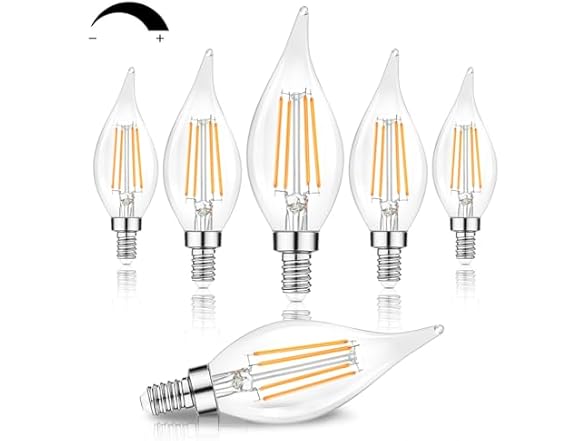 TOBUSA Dimmable E12 Candelabra LED Bulbs 6W 2700K