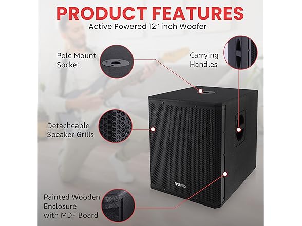 Pyle 1600 Watt Subwoofer Speaker