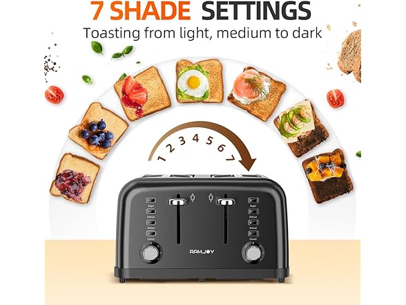 4 Slice Toaster w/ 7 Shade Settings