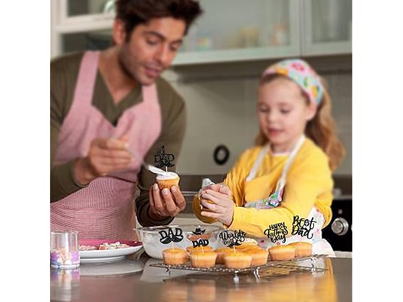 Gyufise 24Pcs Happy Father's Day Toppers