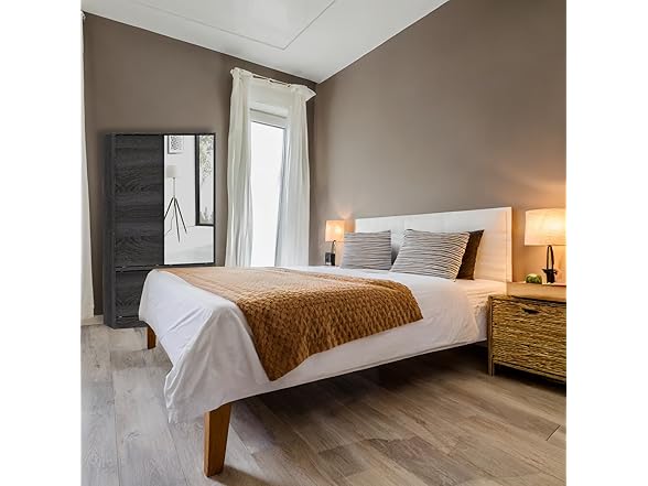 Home Basics Charred Oak Wardrobe Organizer Cabinet