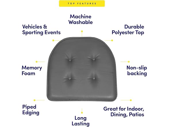Faux Leather U-Shape Pad Cushion Set