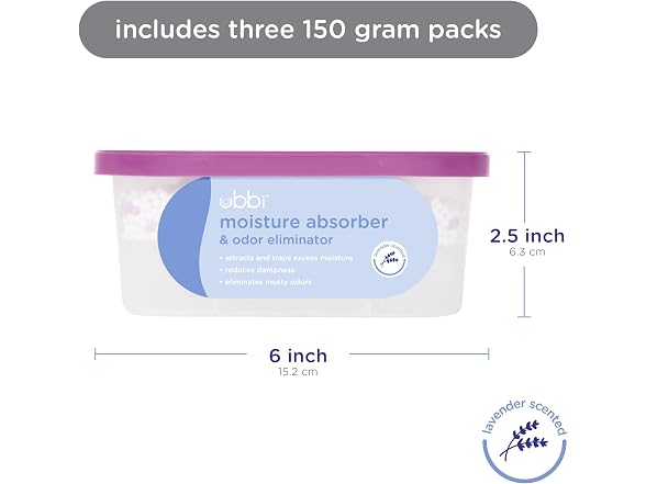 Ubbi Moisture Absorber and Odor Eliminator Tub