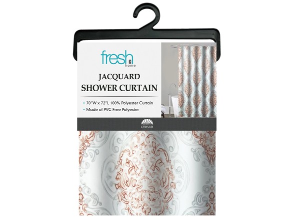 J&V Textiles Jacquard Shower Curtain 70 x 72 Inch