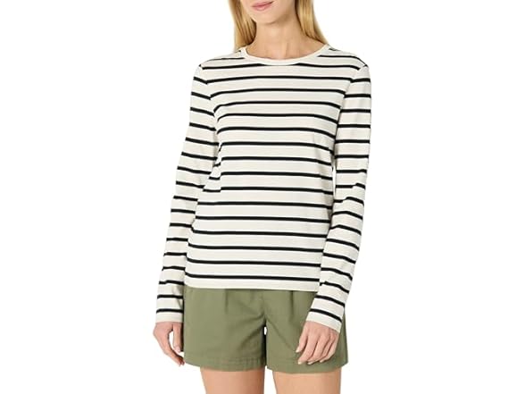 Eggshell White Black Mariner Stripe