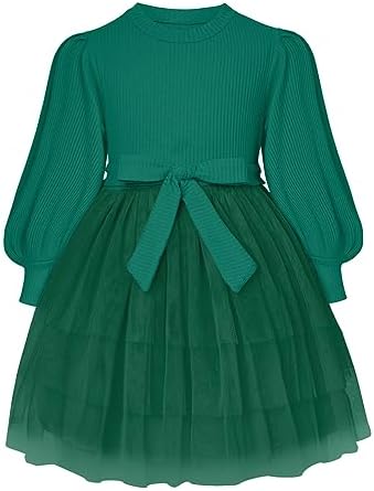 Girl's Long Sleeve Puff Tulle Dress