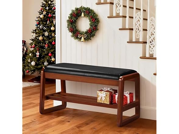 Solid Wood Shoe Rack with Flip-Top