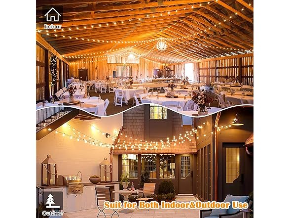 Brightever 120ft Outdoor G40 LED Globe String Lights