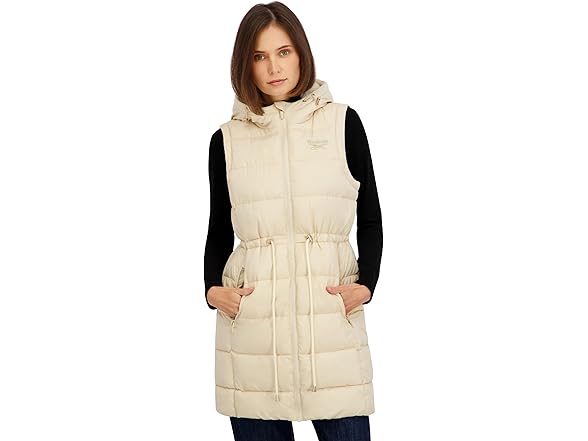 Reebok Women Long Puffer Vest w/ Hood