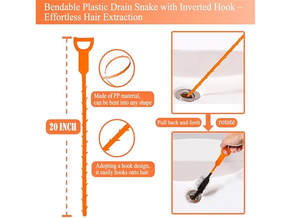33 Ft Drain Snake Auger, Heavy Duty