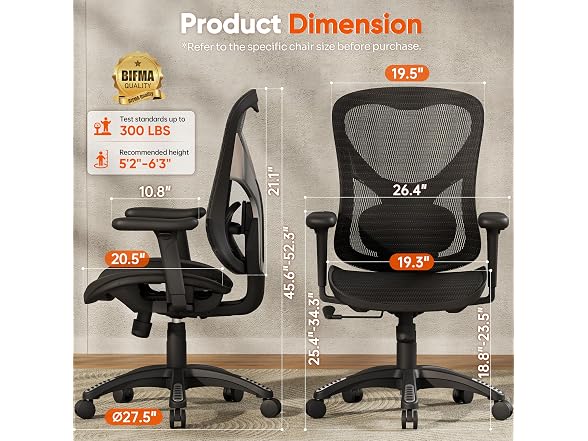 GABRYLLY Ergonomic Mesh Office Chair