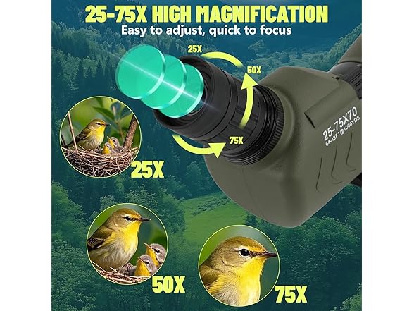 25-75x70 HD Spotting Scope with BAK4 Prism FMC Lens