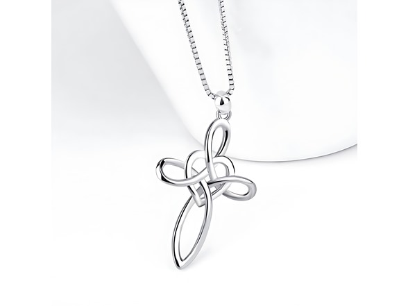 White Gold Plated Celtic Cross Necklace