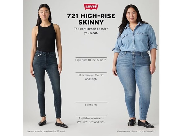 Levis Womens High Rise Standard Skinny Jeans