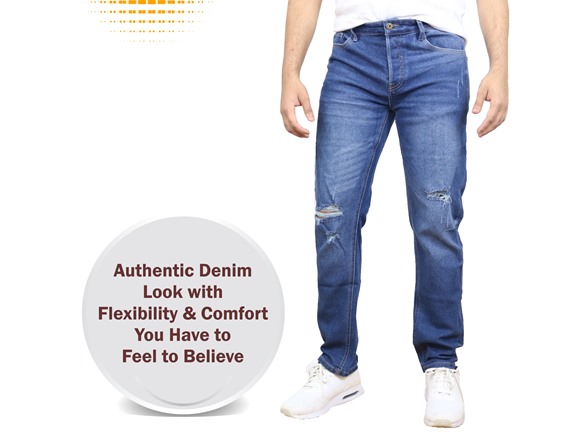 2Pk Asst Mens Stretch Ripped Jeans