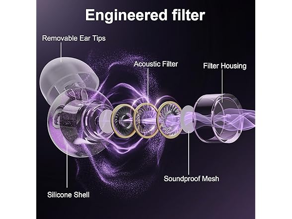Ear Plugs for Concerts, 2 Pack High Fidelity Ear Plugs