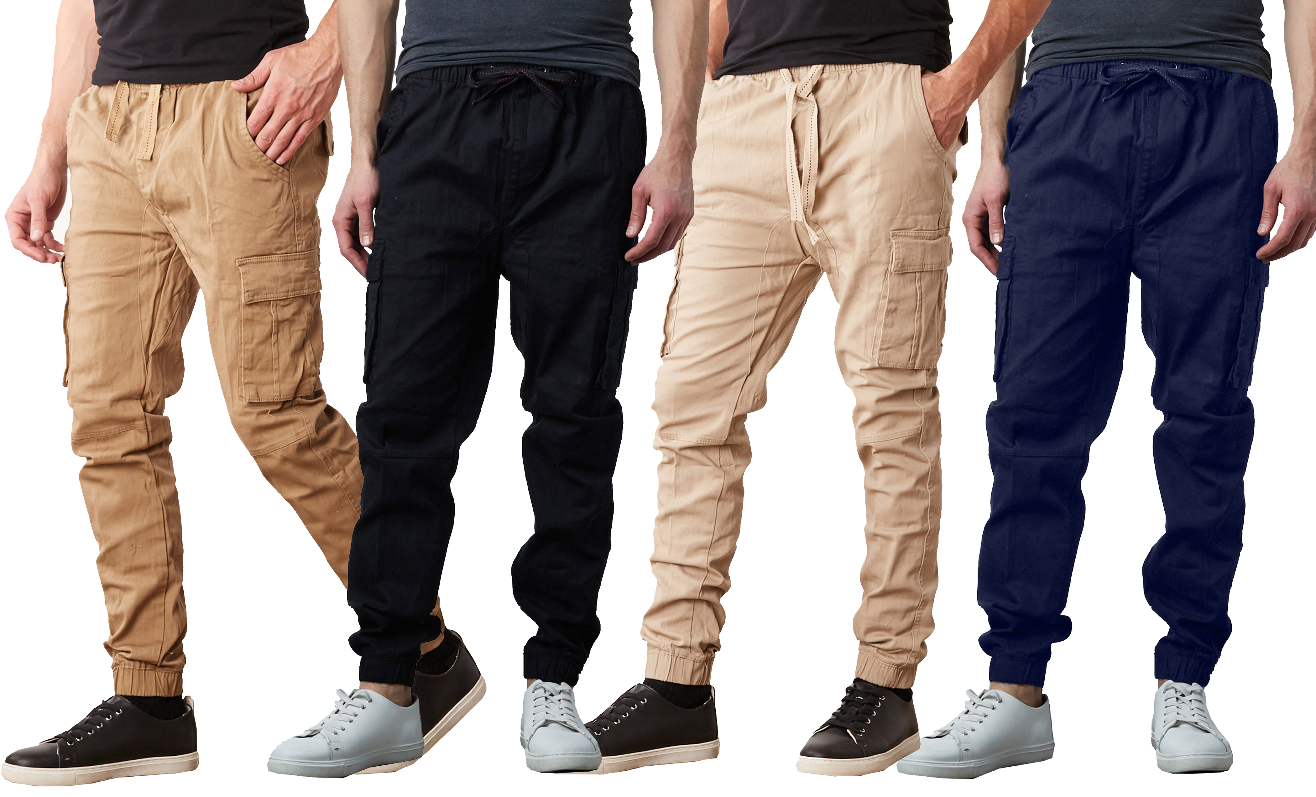 3Pk Asst Mens Stretch Cargo Joggers (S-2XL) - Gallery 8