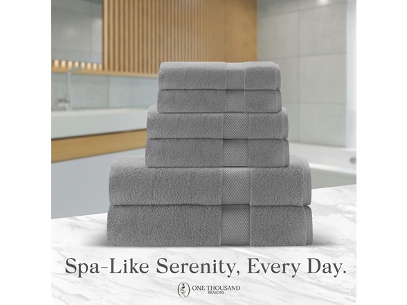 6Pc Luxury Bath Towel Set (1-Stripe) - Gallery 5