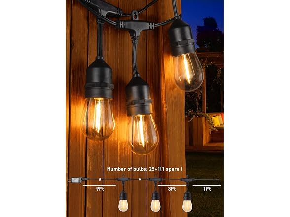 Brightown 82FT Outdoor String Lights