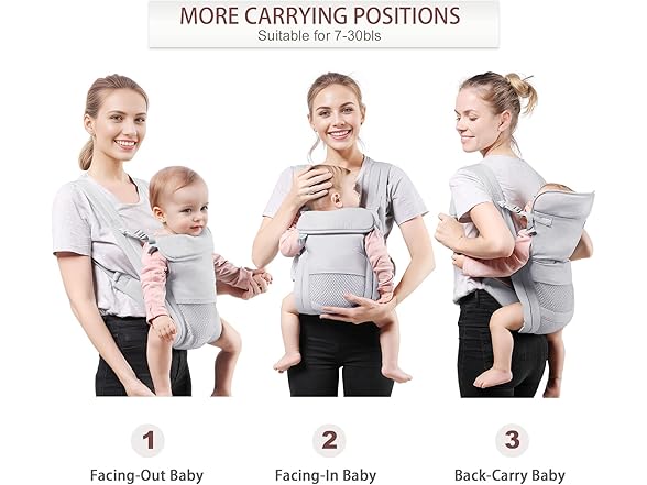 Shiaon Baby Carrier Newborn to Toddler Grey