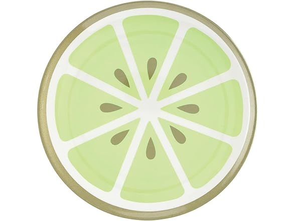 8" Melamine Plastic Plate, Set of 4, Green Lime