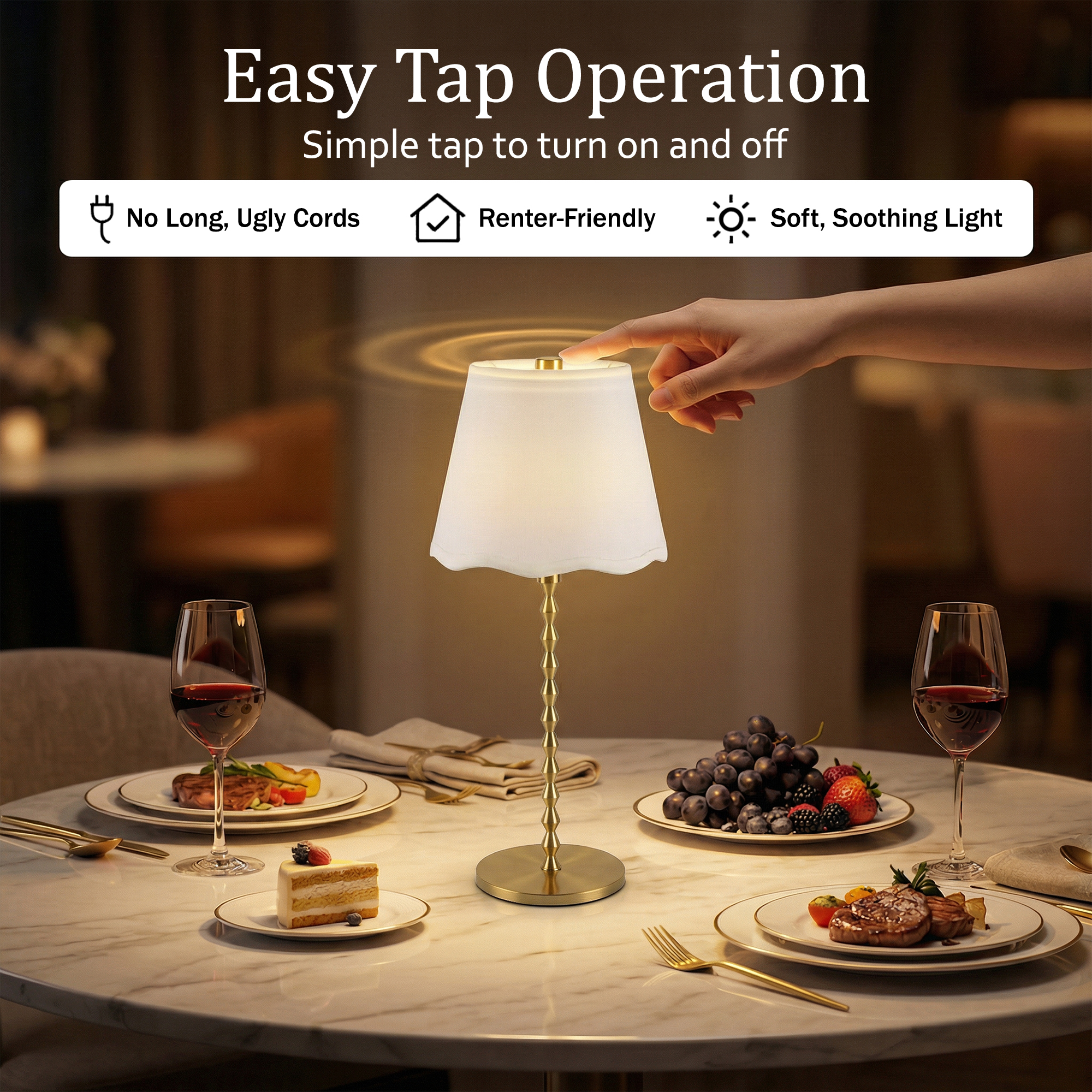 Diamond Stem Scalloped Shade Lamp - Gallery 24