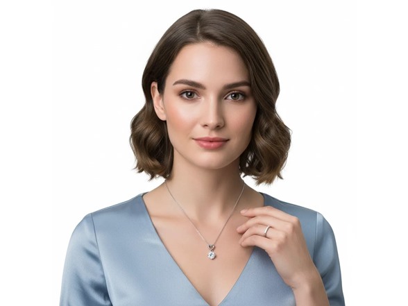 Moissanite Diamond Heart Drop Necklace