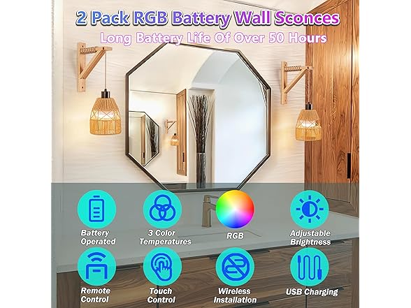 Wireless Rechargeable Lights -Set of 2